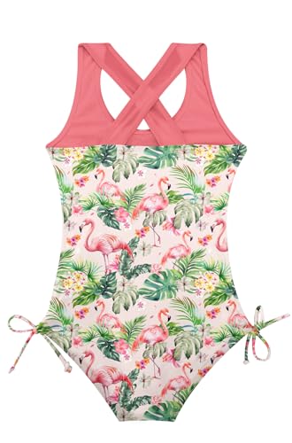 Image of BFUSTYLE Girls Swimsuit One Piece Bathing Suit 4-13 Years Sleeveless Beach Swimwear
