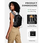 WATERFLY Packable Lightweight Small Backpack: 15L Foldable Mini Hiking Daypack - Ultralight Compact Day Pack for Women Men Outdoor Travel Camping Walking - Black - Image 4