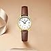 LN LENQIN Ladies Watches Analog Quartz Watch for Women Waterproof Women's Wrist Watches Easy Reader Womens Watch with Leather Strap（Dark Brown Gold White）