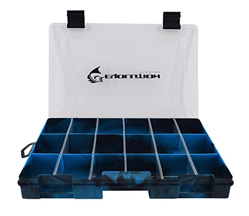Evolution Outdoor 3600 Drift Series Fishing Tackle Tray Multi Pack Of 4 – Blue, Colored Tackle Box Organizer With Removable Compartments, 2 Latch Closure, Utility Box Storage #TOP1