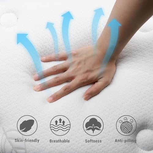 Erubry MH30-03-12T Twin Mattress, 12 Inch Plush Feel Hybrid Mattress With Breathable Euro Top Cover, Motion Isolation, Pressure Relief, Twin Size Mattress In A Box thumb #4