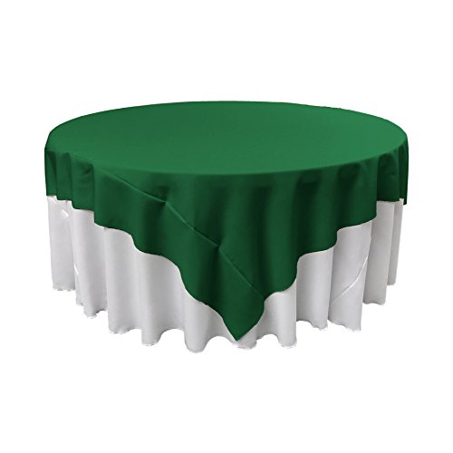 LA Linen Tablcloth Polyester Poplin Square Tablecloth, 90-Inch, Emerald Green, 90 in x 90