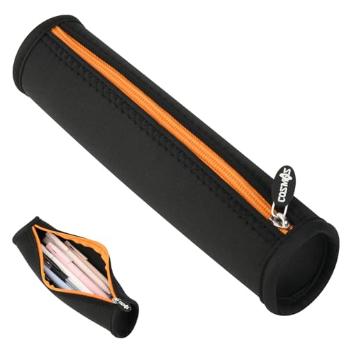Cosmos Neoprene Case Bag Holder Zipper Pouch for Stylus Pen, Black Color with Orange Zipper