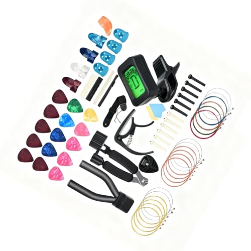 Cordes de guitare et accessoires complets avec accordeur et capodastre