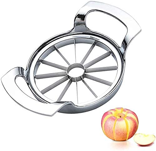 Apple Slicer with 12-Blade Extra Large Apple Cutter, Stainless Steel Ultra-Sharp Apple Corer, Heavy Duty Apple Corer Tool for Up to 4 Inches Apples
