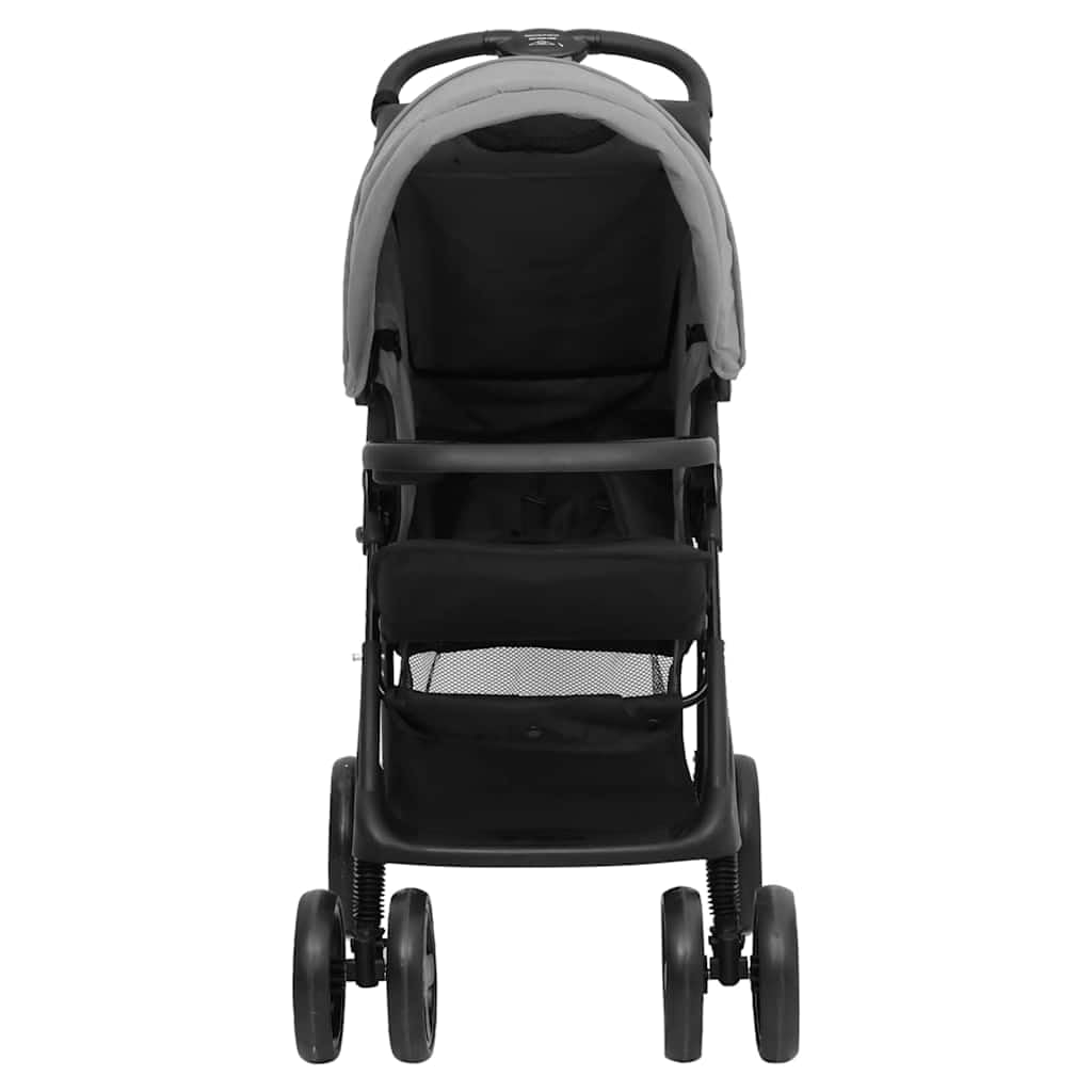 Cochecito 3 en 1 con diseño plegable en color gris claro y negro, acero ligero, plegable, para ciudad y viaje, incluye capazo, toldo, función reclinable y protector de lluvia