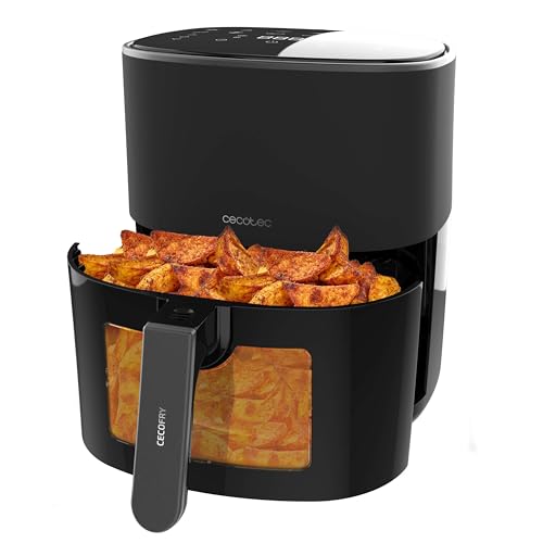 Cecotec Freidora de Aire sin Aceite 6,5L con Ventana Cecofry Fantastik Window 6500 Plus. 1700W, Tecnología PerfectCook, 12 Menús, Termostato 80-200ºC, Timer 60min, Protección Sobrecalentamiento