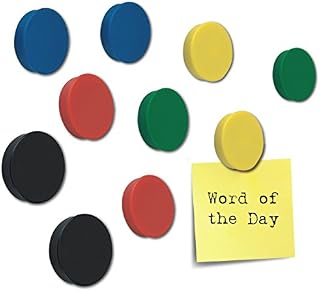Rybond Office Round Magnets - Blue Fridge Magnets Whiteboard Magnets - Plastic Covered with Magnetic Base - 25mm [Pack 10]
