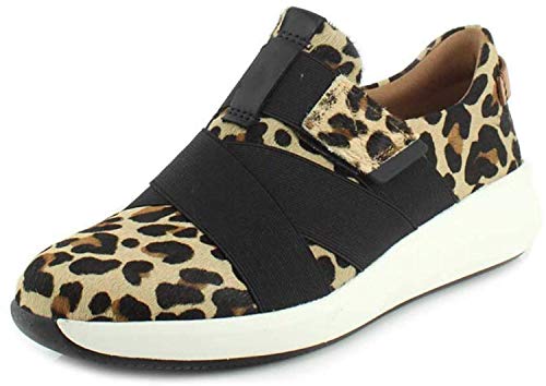 Clarks Women's Un Rio Strap Sneaker, Leopard Print Pony, 6