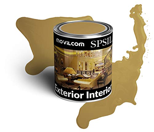 MovilCom® - Bote de pintura alquídica esmalte interior exterior color Gamuza, 375ml, mod.8769