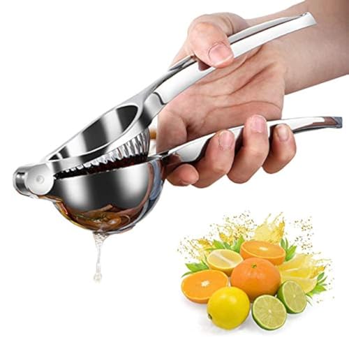 Lemon Squeezer manual Heavy Duty- Manual Citrus Juicer and Lime Press Food Grade Zinc Alloy Hand Juicer with Ergonomic Handle Easy Clean Lemon and Citrus Fruit Squeezer