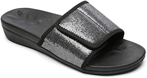 MEGNYA Comfortable Plantar Fasciitis eva sole Sandals for Women, Best Arch Support Fit Slides for Flat Wide Feet, Heel Back Foot Pain Relief Walking Slide Sandals Outdoor size 9