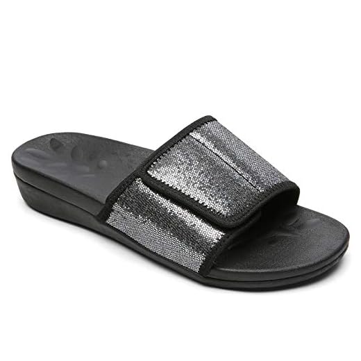 MEGNYA arch Fit Orthopeic Diabetic Slides for Women, Cushion Insole Plantar Fasciitis Sandals for Flat Feet, Women Dressy Slide Sandals with Arch Support for Walking size 8