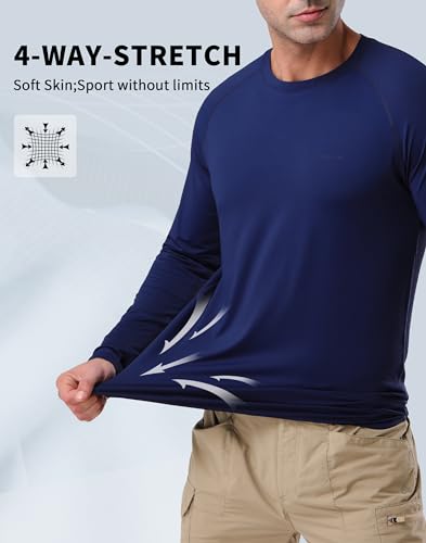 Pioneer Camp Men's Sun UV Protection SPF Shirts UPF50+ Rash Guard Long Sleeve Lightweight Hiking Quick Dry Running Swim Shirt4