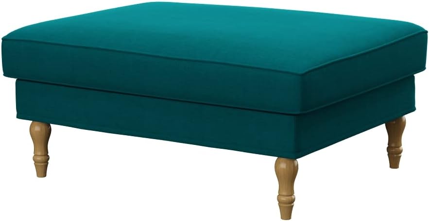 Soferia Replacement Compatible Cover for Stocksund Footstool, Fabric Elegance Metal Grey