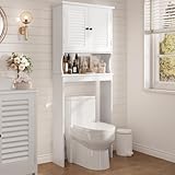 Estilo moderno y resistente: Fabricado en MDF duradero con superficie blanca lacada, fácil de limpiar y resistente al uso diario. Su diseño elegante se adapta a cualquier estilo de baño.