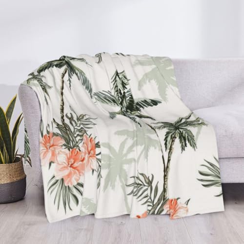 Couverture flanelle palmiers douce au toucher velours premium