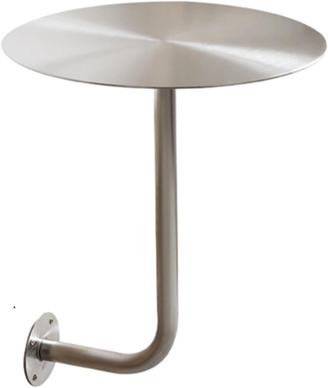 Stainless Steel Wall Mounted Side Table, Save Space Modern Round Pub Bar Table for Cafe, Cocktail, Commercial Dining Dessert Shop Indoor/Outdoor(35x35x45cm)