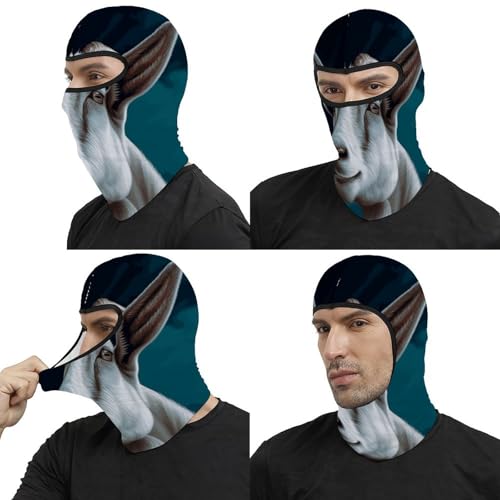 Mascarilla tipo balaclava unisex con diseño de cabra para frío, protección térmica para motos y esquí miniatura 5