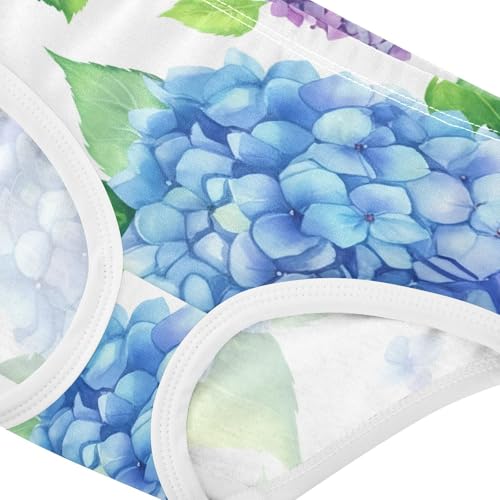Florals Toddler Underwear Floral 2t Cotton Little Girl Panties Blue Purple Hydrangea Flowers Kids Briefs Undies4