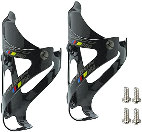 DOOCU Carbon Water Bottle Cage Bike Water Bottle Holder Lightweight Bike Bottle Holder Sturdy Durable Bike Cup Holder Easy to Install Great for Road Bike/Mountain Bike (Glossy Black 2 Pack)