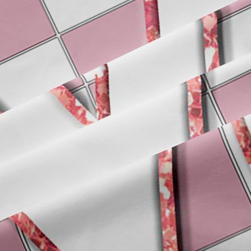 Image of Erosebridal Pink Initial M Window Curtains 38 inch Wx54 L Kawaii Plaid Checkered Blackout Curtains for Kids Girls Bedroom,Cute Personalized Monogram Window Treatments Grids Gingham Drapes Decor 2 Panels