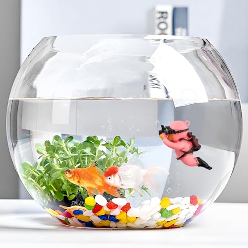 Image of onesimcr Floating Fish Tank Decorations, Aquarium Decorations, Lovely Diver Fish Tank Decorations, Floating Device Fish Tank Accessories,Suitable for All Kinds of Fish Tanks(Pink)