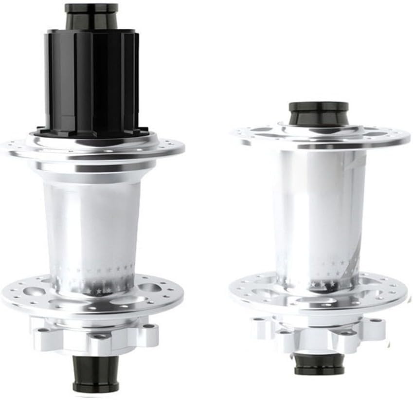 Front and Rear Wheel Hub Kit 4 Bearings 32 Holes Disc Brake Hub Aluminum Alloy Support 7 to 12 Speed Cassettes Silver