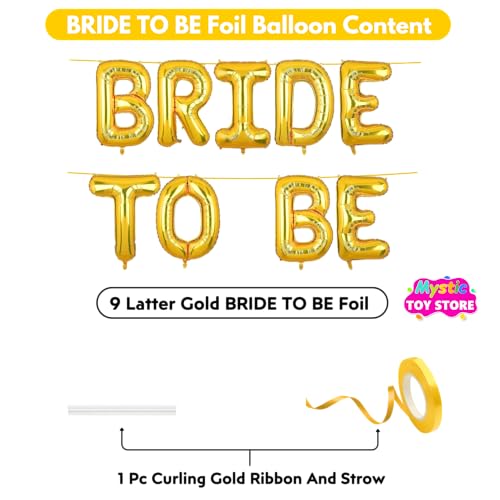 Image of Bride To Be Banner Gold for Wedding Home Girls Foil Balloon Decoration Decor Celebration Golden