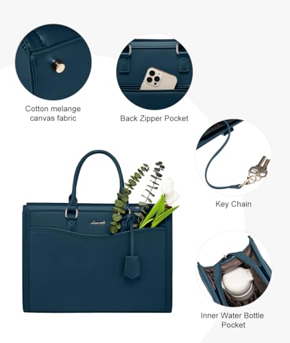 Image of LOVEVOOK Laptop Tote Bag for Women, Office Work Bag Briefcase fit for Laptop, Large Capacity Teacher Bag Handbag