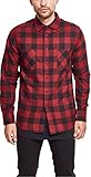 Urban Classics Herren Checked Flanell Shirt Hemd, Mehrfarbig (Blk/Burg, 3XL EU