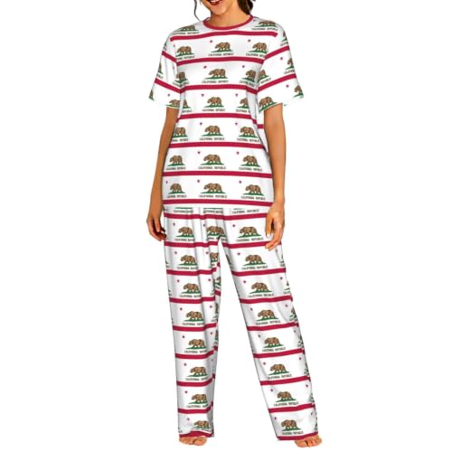 Pyjama Californie contre la chaleur nocturne : ensemble manches courtes ultra doux