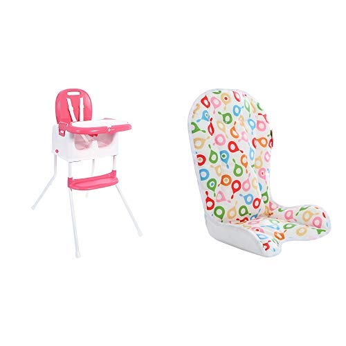 My Child Graze 3 in 1 Multi Highchair (Folding Booster Chair + Stool) Pink with Insert Multi