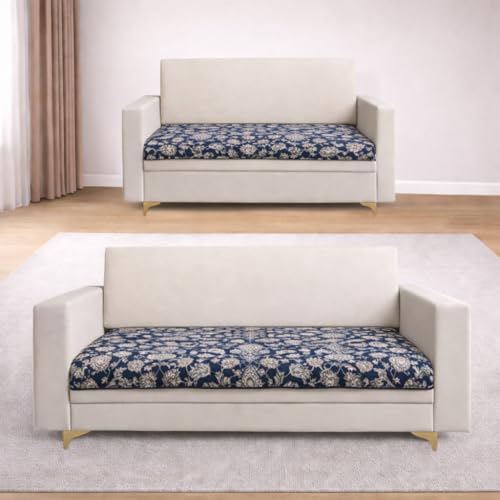 Image of Homerz Premium 5 (3+2) Seater Velvet Sofa Panel Cover with Digital Prints | Anti-Slip Backing (Nawab, 5 (3+2) Seater)