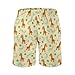 Meaudiwes Men's Cute Cartoon Giraffe Shorts Quick Dry Board Shorts Elastic Waistband Summer Swim Trunks with Drawstring Fashion Beach Shorts (M)