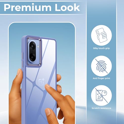 Image of A rtistque Frosted Translucent Back Cover Case for OnePlus Nord CE 5 5G | Chrome Ring Design | Premium Matte Finish | Shockproof TPU | Slim Protective Design | OnePlus Nord CE 5 Back Cover - Purple