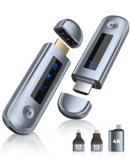 Image of Beyn 4K Wireless HDMI Transmitter and Receiver, 4 K Input & Output,2026 Upgraded LED Display,Plug and Play,Wireless HDMI Extender,Compatible with PC/Laptop/Camera/HDTV/Projector/TV Box
