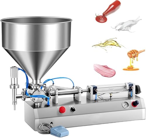 AWAYDD Piston Filler Horizontal Pneumatic Liquid Paste Filling Machine Automatic Liquid Dispenser for Honey Butter Cream Lotion Toiletries(300ML)