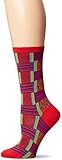 Ozone Women's Japanese Sahara Patchwork Crew Sock, Red, One Size