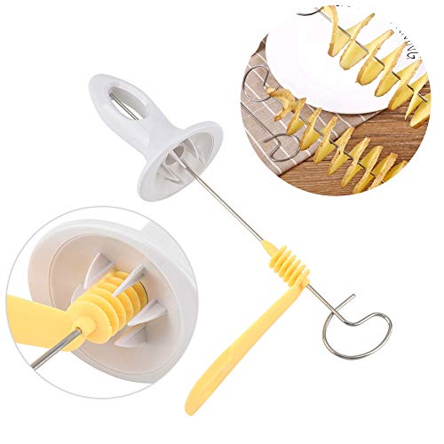 Potato Cutter Twister Delaman Manual Reusable Spiral Potato Chips Twister, Stainless Steel Tornado Slicer for Vegetable Cucumber