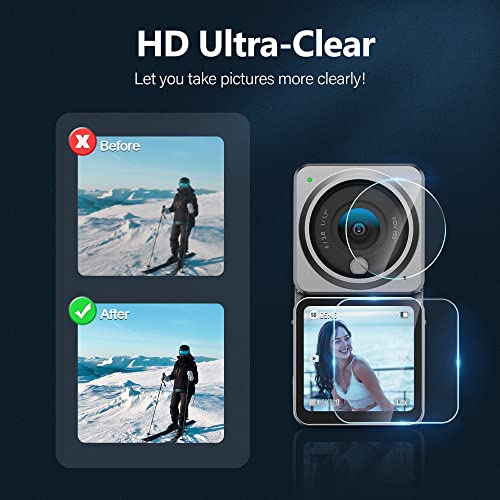 【6 Pcs】Startrc Osmo Action 2 Screen Protector For Dji Action 2 Accessories,Tempered Glass Screen Cover Protector + Lens Protector For Dji Action 2 Dual-Screen #TOP3