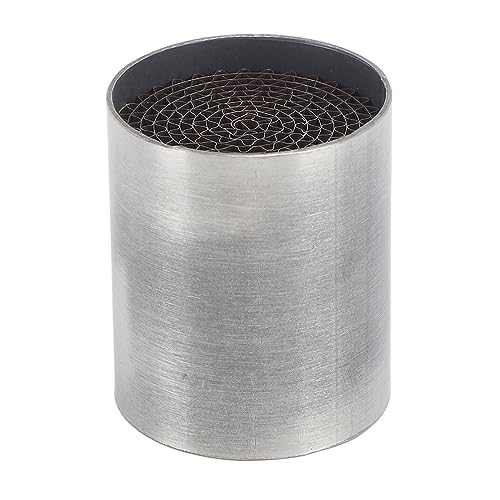 Auspuff-Mittelrohr-Katalysator, Motorrad-Auspuffrohr-Katalysator, Edelstahl, Vorderer Mittlerer Auspuff-Schalldämpfer-Katalysator, Universell für Motorrad (42 * 50mm)