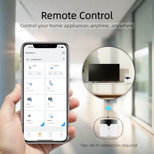 Image of BroadLink RM5plus Smart Infrared Remote, All-in-One Universal Control Hub with Wi-Fi & IR, Voice Control via Alexa & Google Home for TV /AC, Remote Control, Timers & Scenes