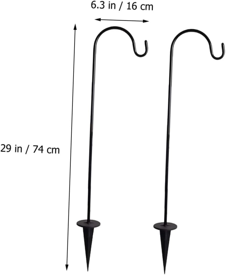 6pcs Outdoor Garden Stake Hooks Solar Light Hangers Iron Shepherd Hooks for Decorative Use Easy Install Dismantle