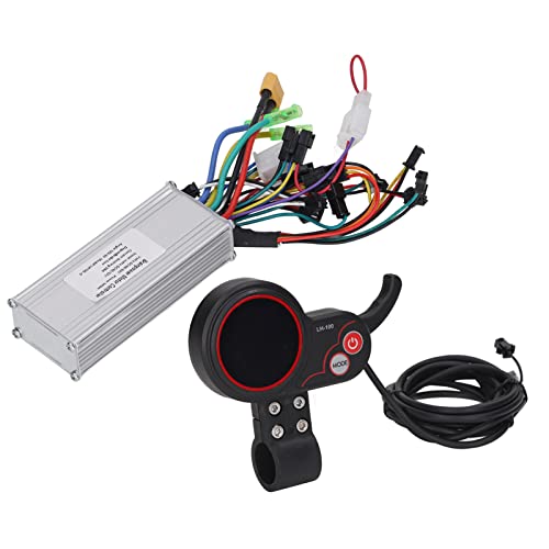 Alomejor Electric Scooter Controller with Round Colorful Thumb Throttle LH100 LCD Panel for 500W Motors 48V 60V
