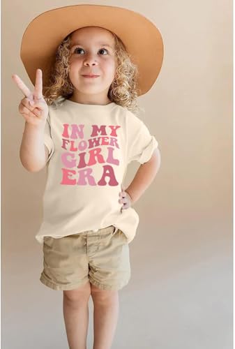 in My Flower Girl Era Shirt Toddler Girls Funny Letter Print Wedding Party T-Shirt Kids Bridal Party Tee Shirt Tops2