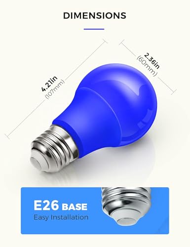 Image of L LOHAS LED Blue Light Bulbs, 9W (60W Equivalent) A19 E26 Base