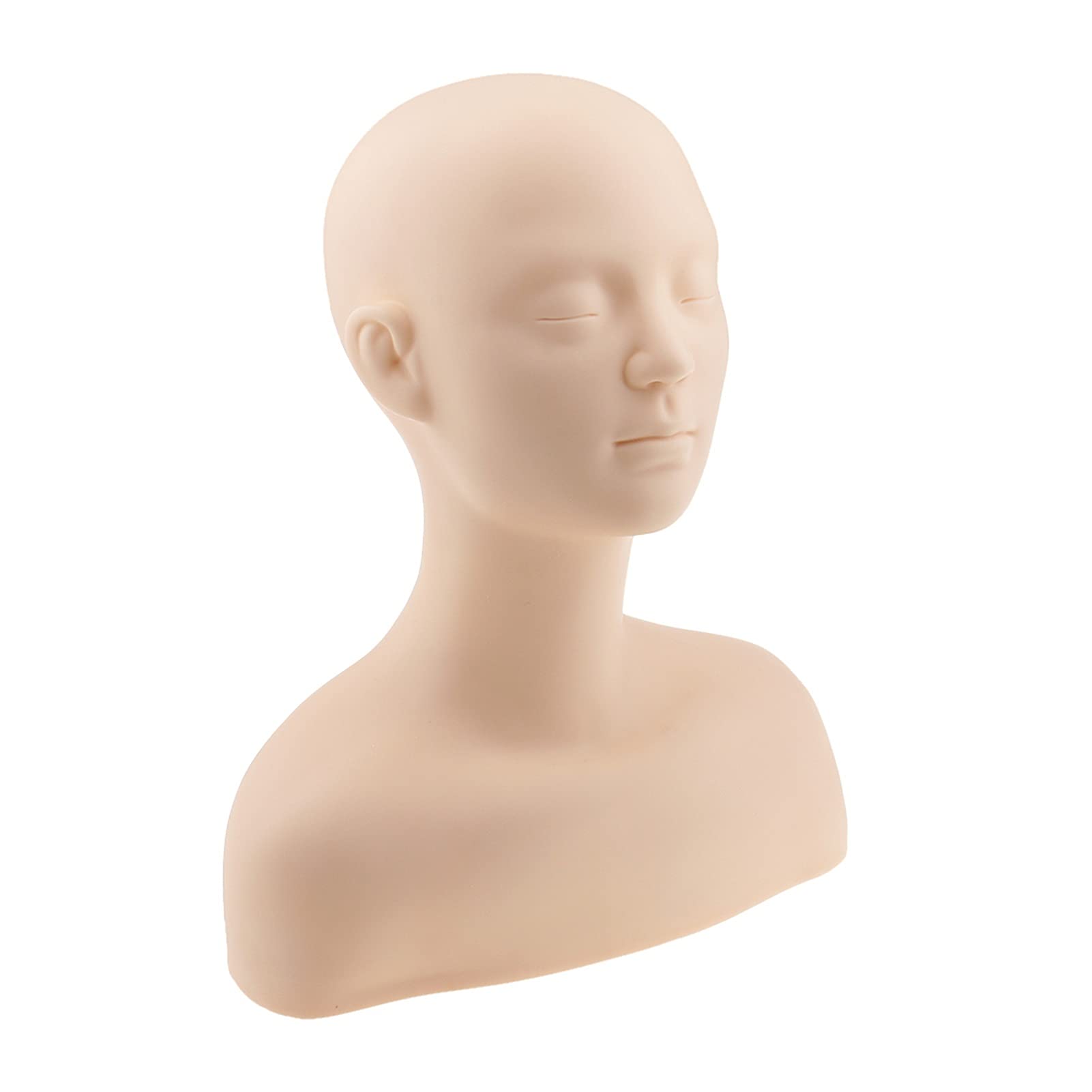 Miękki silikonowy manekin manekin głowa z ramią kości kość masażem masażu do masażu rzęs przedłużenie Make up Practice Model