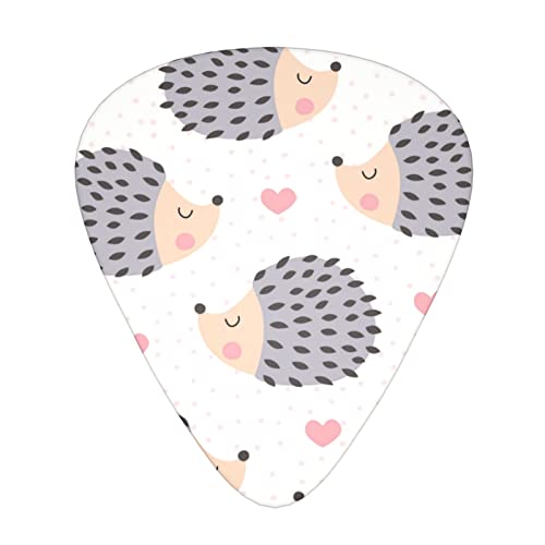 Lot de 12 médiators mignons en forme de hérisson pour guitare basse électrique et acoustique - Les Beatles, Paul McCartney, John Lennon, RIngo Starr, George Harrison Lot de 12 médiators mignons en forme de hérisson pour guitare basse électrique et acoustique