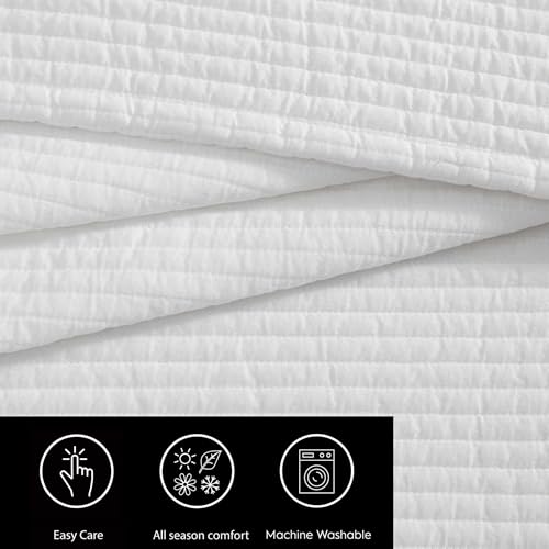 Vera Wang - Quilt Set, Super Soft Bedding Set with Matching Shams, Back Closure for Easy Removal, Modern Room Essentials (Cotton Voile Solid White, Queen) by Vera Wang - Used condition - Image 6